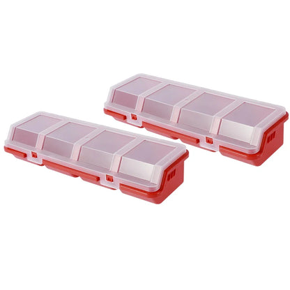 Cutie Organizator Piese din Plastic cu Capac - 2 Bucăți