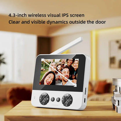 Interfon video wireless 4.3" cu camera de supraveghere