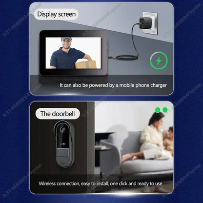 Cameră Video Wireless Doorbell 4.3 inch cu Night Vision