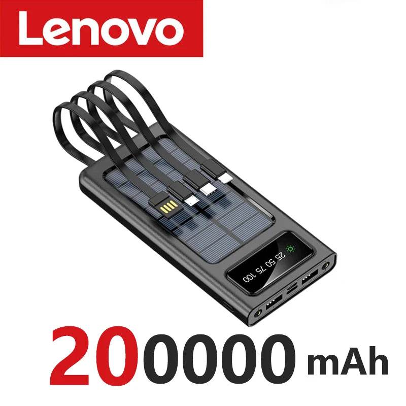 Power Bank Solar Lenovo 200000mAh cu Cablu Integrat - Venduqo