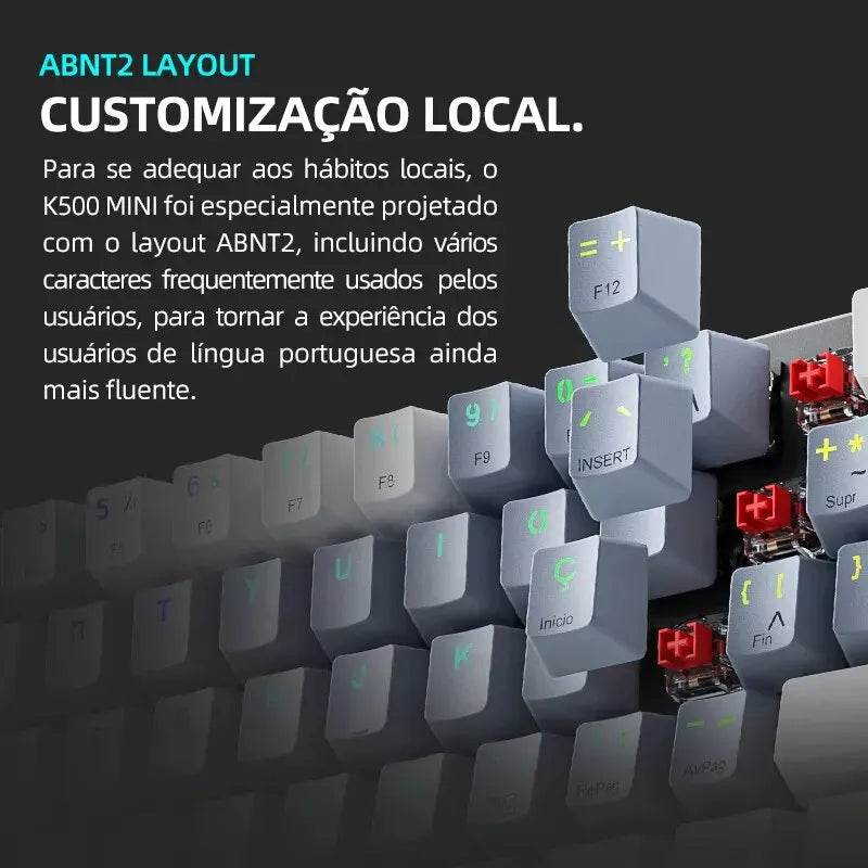Machenike K500-B61 Mini Tastatură Mecanică 60% ABNT2 RGB - Venduqo