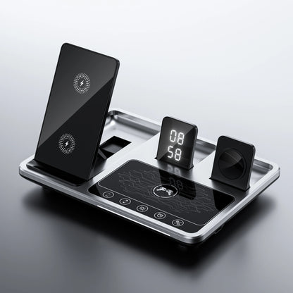 Încărcător Wireless 3 în 1 cu Stand și Lumină pentru iPhone, Apple Watch și AirPods