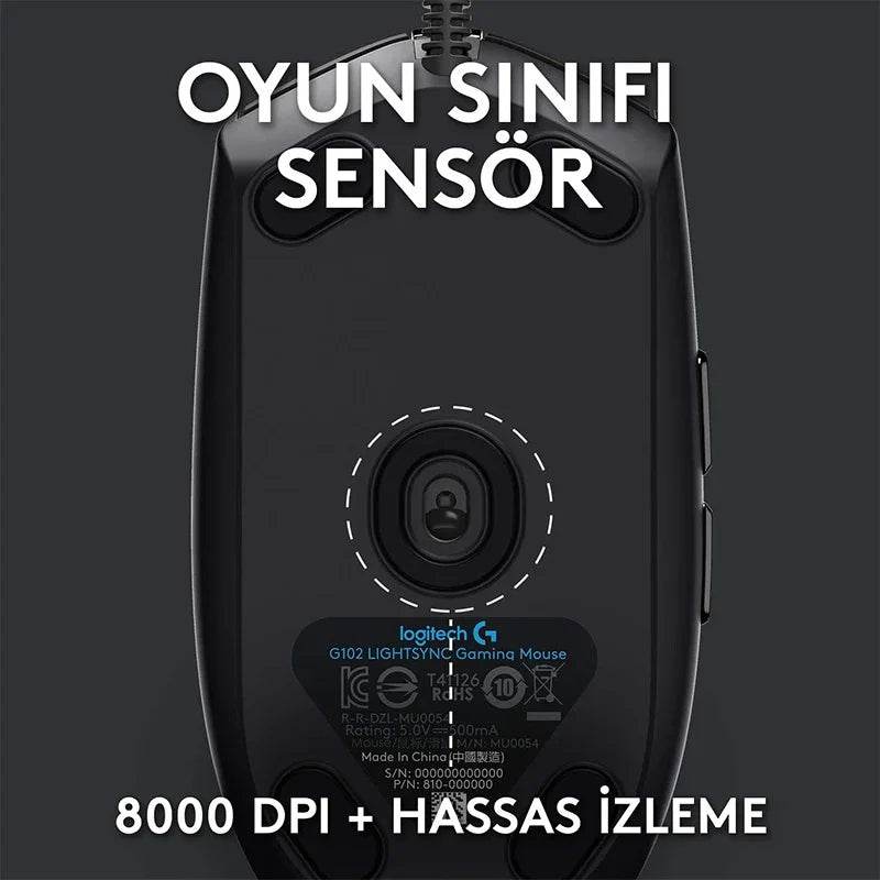Mouse Logitech G102 USB Wired Gaming 8000 DPI - Venduqo