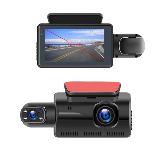 Podofo Camera Auto Dual Lens 3inch cu Noapte si Reversare