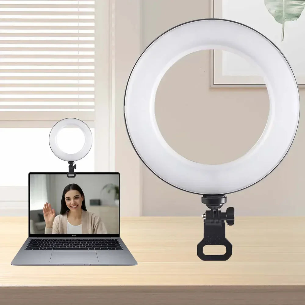 ZOMEI 6/8in LED Ring Light - Clip-On pentru Conferințe Video și Streaming Live