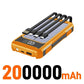 Bancă de putere solară 500000mAh 4 în 1 cu cablu încorporat - Venduqo