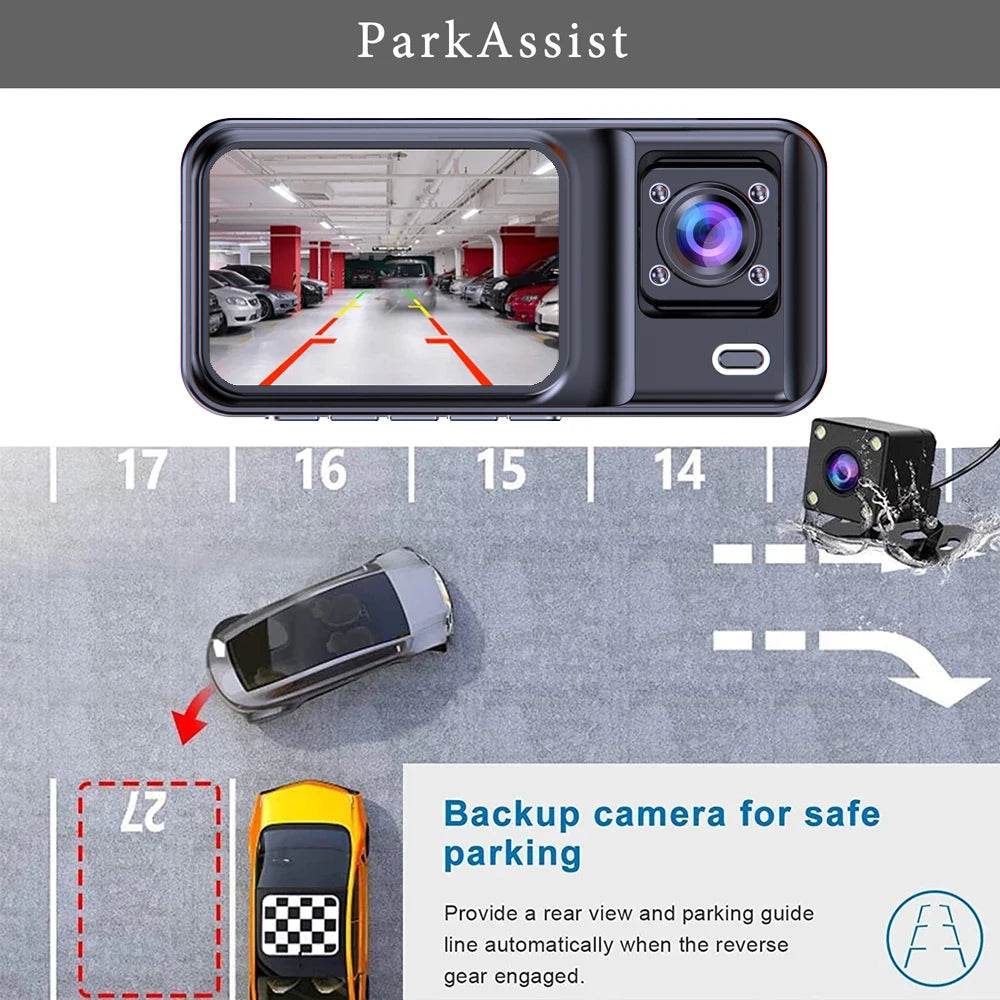 Camera video auto 3 canale 1080P cu înregistrare - Venduqo