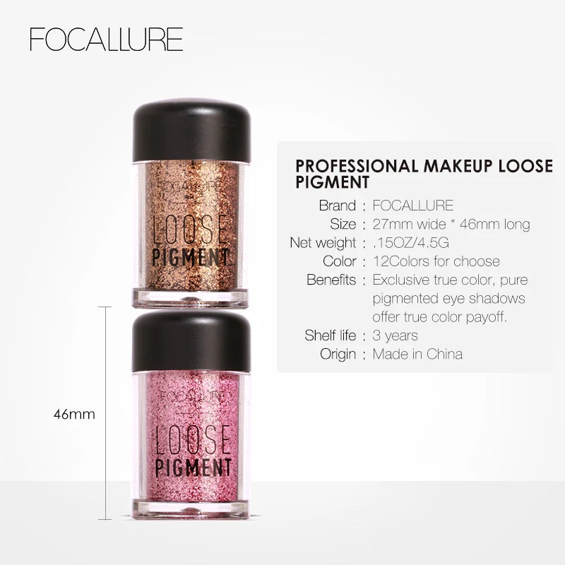 FOCALLURE Glitter Eyeshadow 18 Culori