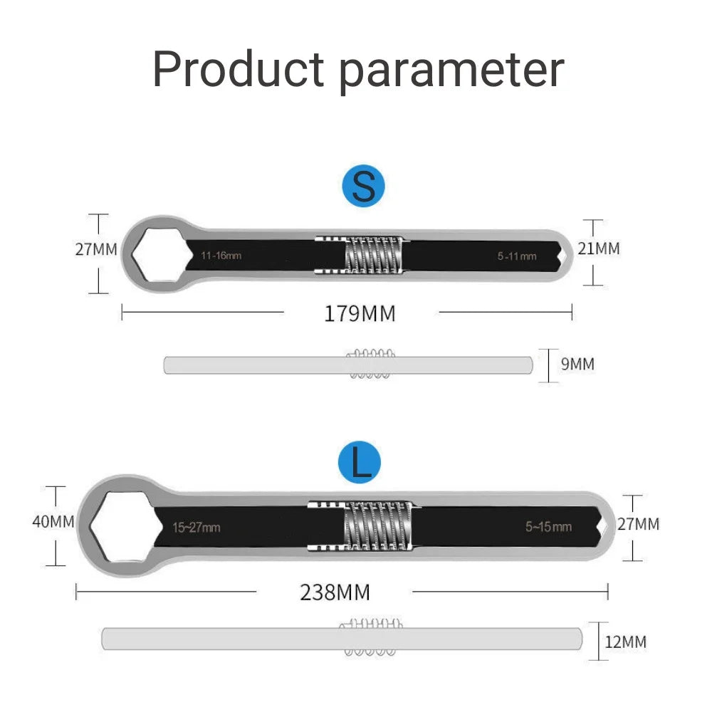 Set Chei Reglabile Multifuncționale din Oțel Carbon