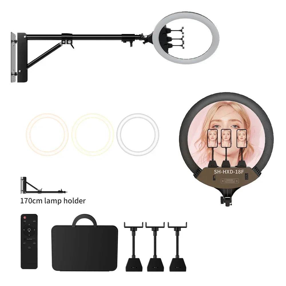 Kit de iluminare cu inel SH de 18 inci cu suport pentru telefon - Venduqo