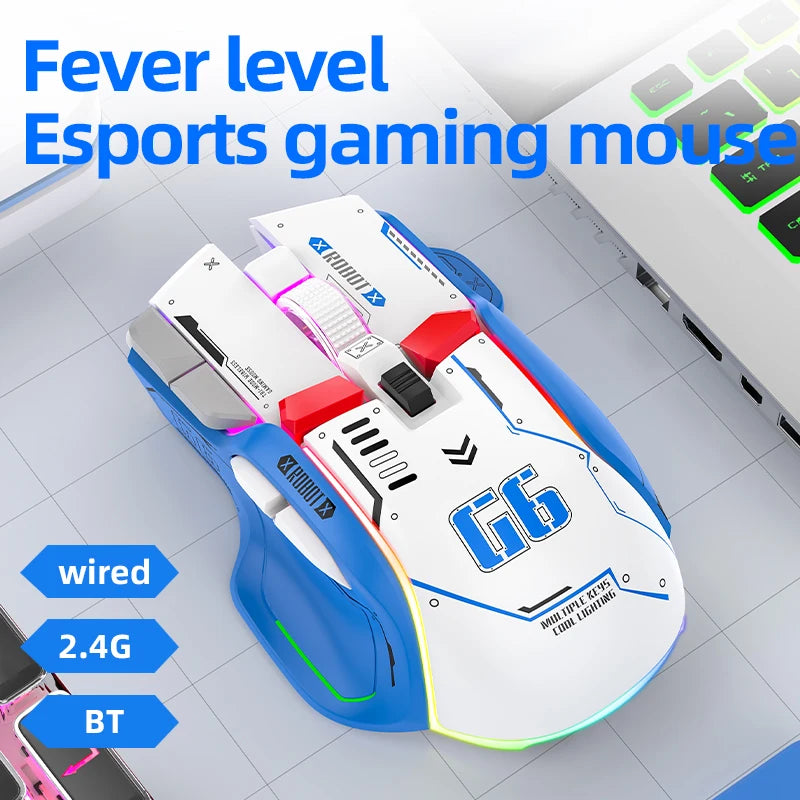 Mouse Gaming Wireless RGB Bluetooth 2.4G 12 Butoane