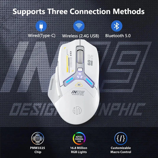 Mouse Wireless Gaming Inphic IN9 Ergonomic Bluetooth RGB