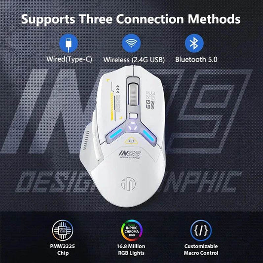 Mouse Wireless Gaming Inphic IN9 Ergonomic Bluetooth RGB - Venduqo