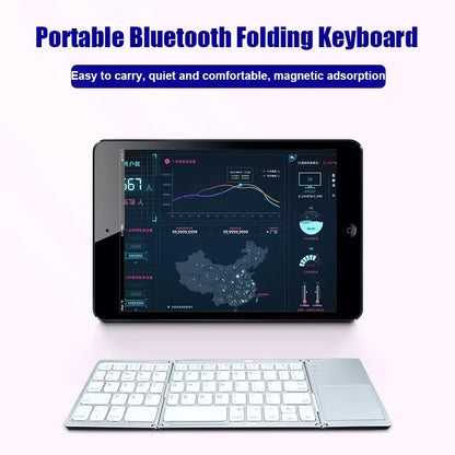 Tastatură Bluetooth Pliabilă cu Touchpad pentru IOS Android Windows