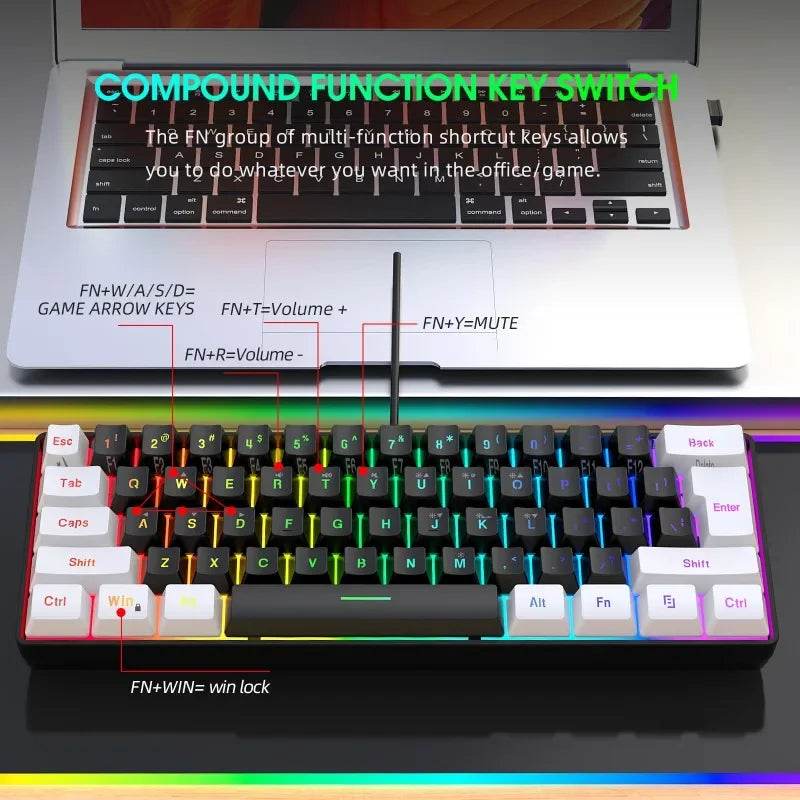 Combo Kit Tastatură și Mouse Gaming 60% - Venduqo