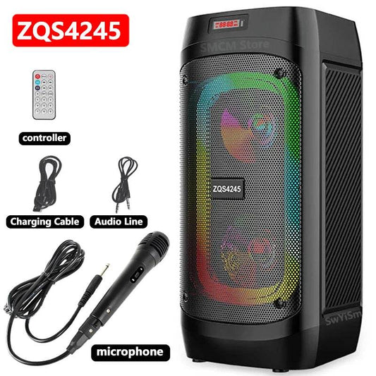 Boxă Bluetooth 50W cu Karaoke și Subwoofer 3D - Venduqo