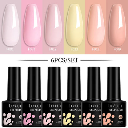 Set 6 Piese Oja Gel Termica LILYCUTE 7ML Serie Roșie