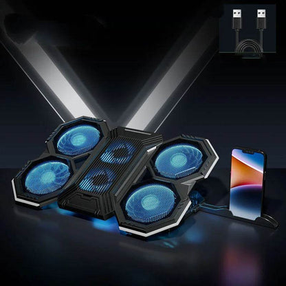 Răcitor Laptop Gaming 17 Inch cu 6 Ventilatoare RGB - Venduqo