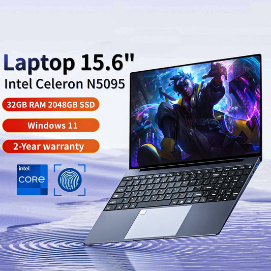15.6" Portable Laptop - 32GB RAM, 2TB SSD, Windows 11