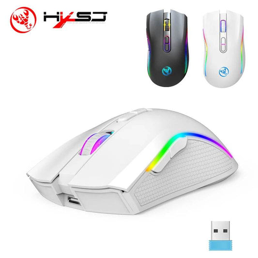 HXSJ T69 Mouse Wireless Ergonomic RGB 2.4G - Venduqo