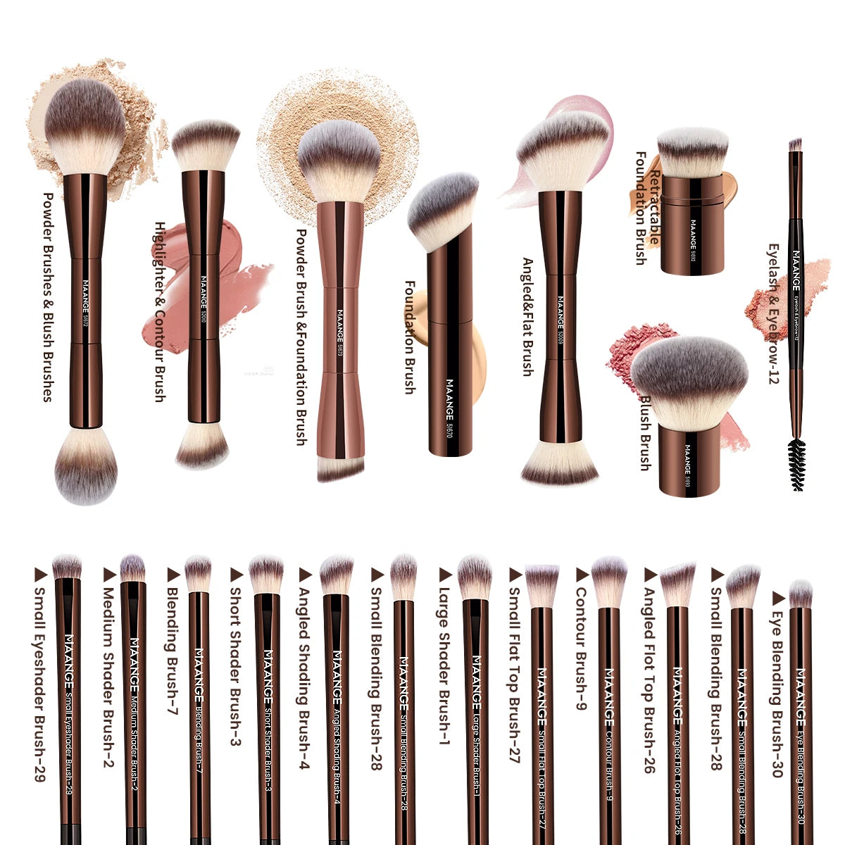 Set 20 Pensule Makeup Profesionale MAANGE