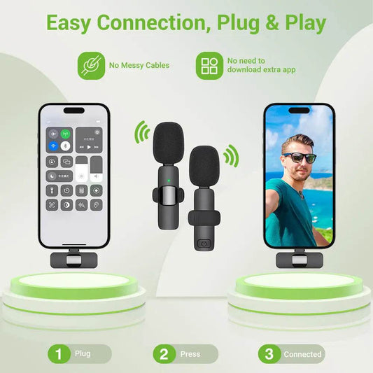 Microfon Lavalier Wireless Basix pentru iPhone & Android - Venduqo