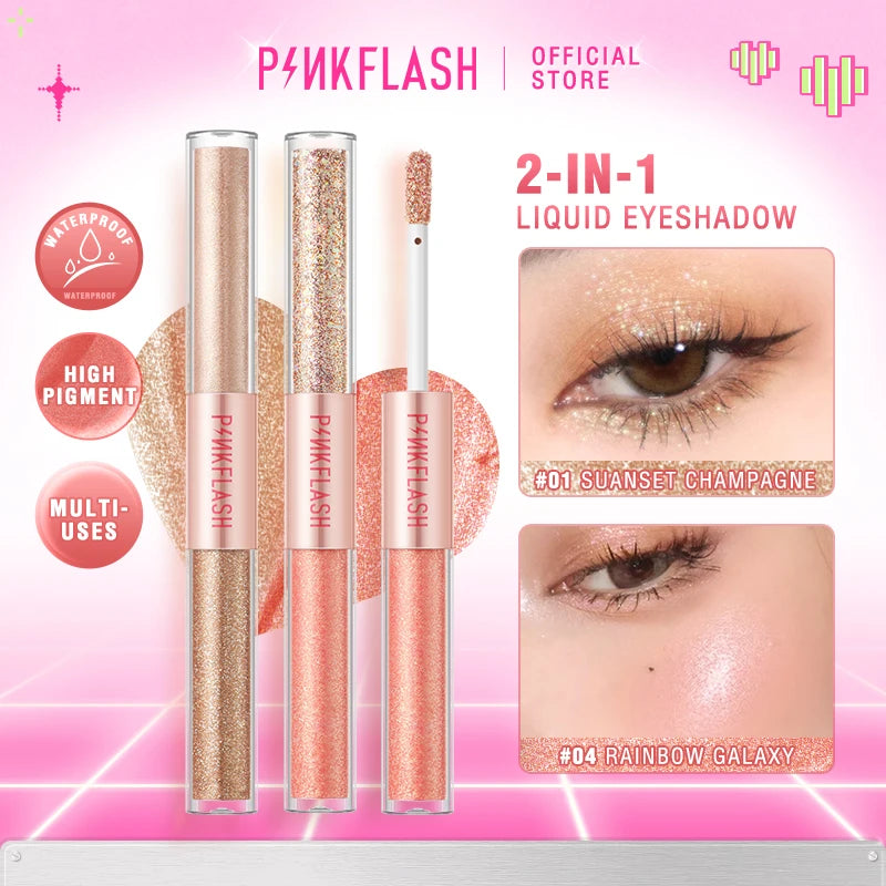 PINKFLASH Glitter Liquid Eyeshadow Liner - Dublu Capat