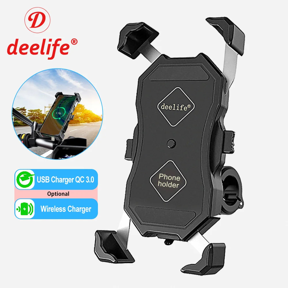 Suport Telefon Motocicletă cu Încărcare Wireless Deelife