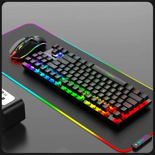 Set Gaming Wireless R905 cu Tastatură și Mouse RGB - Venduqo