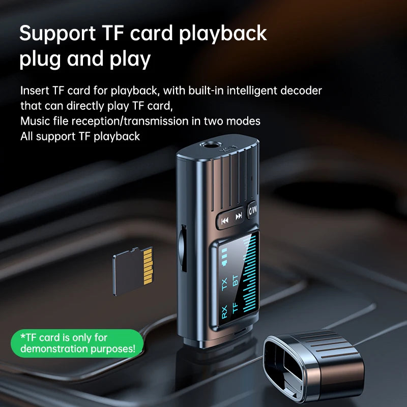 Transmetator Bluetooth 5.4 cu USB, AUX și TF Card