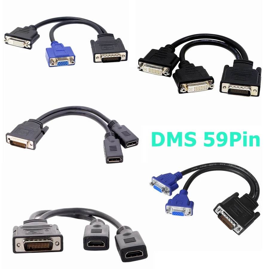 Cablul de Împărțire 59-Pin DMS cu 2 Ieșiri VGA, DVI, HDMI - Venduqo