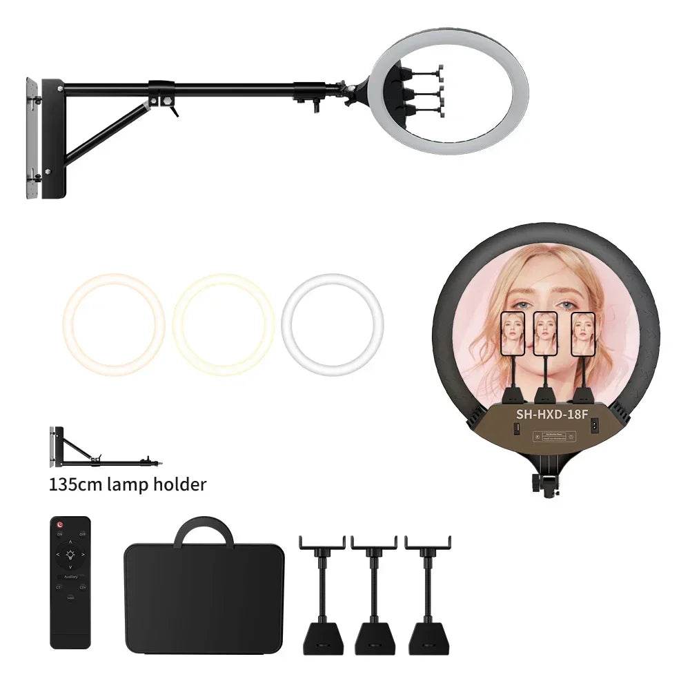Kit de iluminare cu inel SH de 18 inci cu suport pentru telefon - Venduqo
