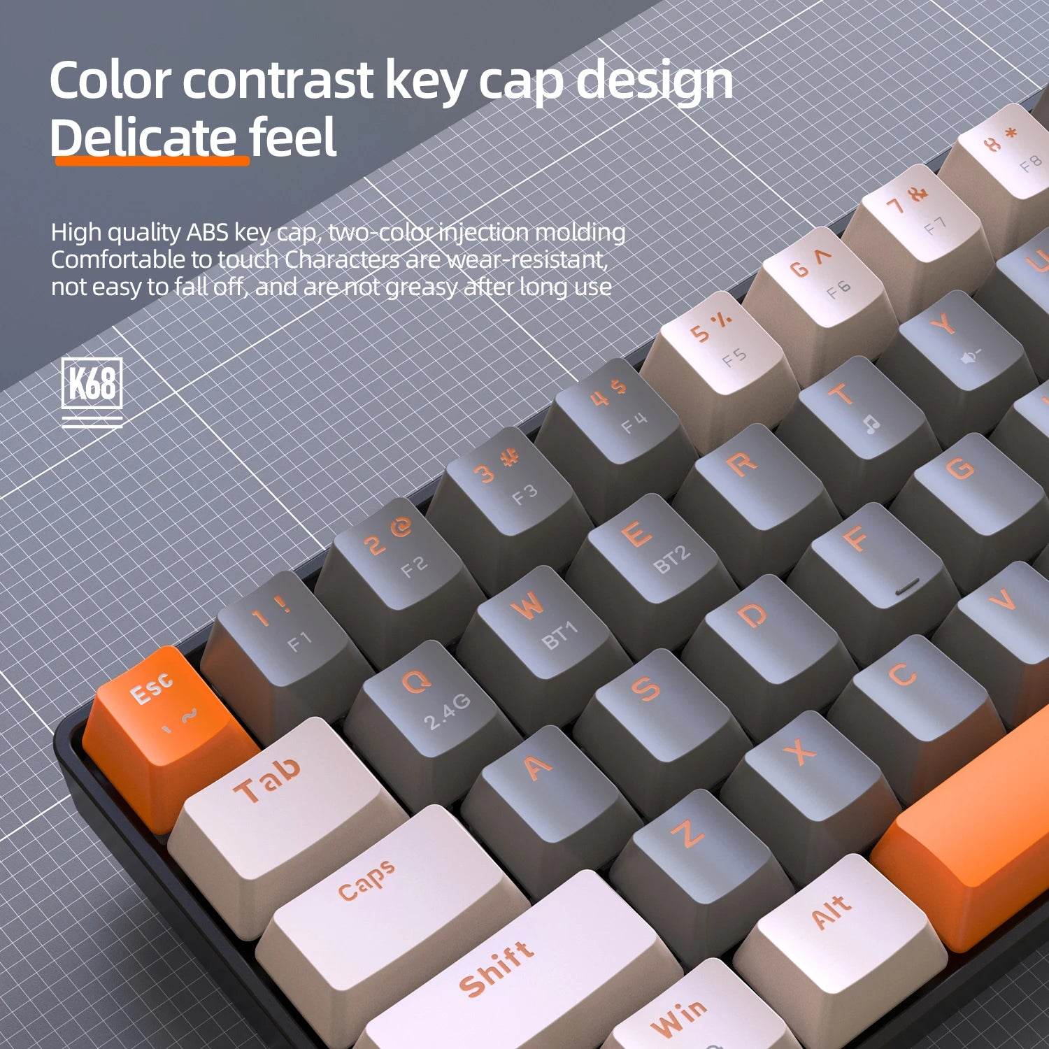 Keyboard Mecanic Wireless Bluetooth 60% K68 - Venduqo
