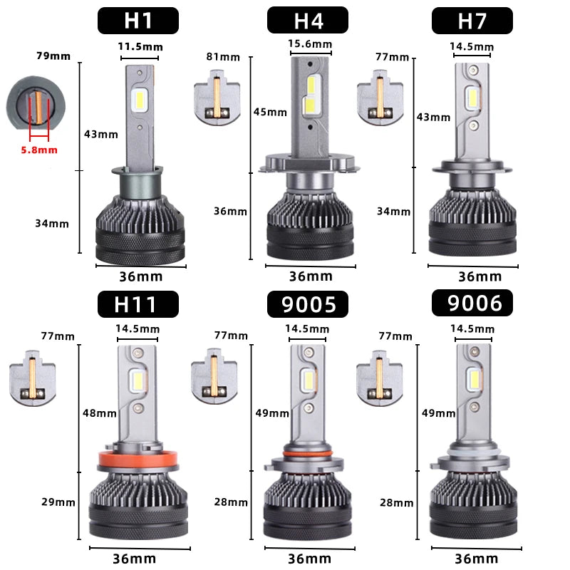 DAWNKNIGHT K5C 110W H7 H4 Led Lamp - Becuri Auto