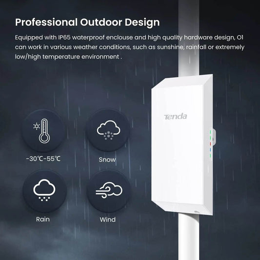 Tenda O1 Outdoor Access Point 300Mbps 2.4GHz PoE - Venduqo