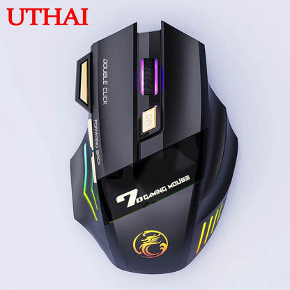 Mouse wireless UTHAI GW-X7 cu iluminare colorată - Venduqo