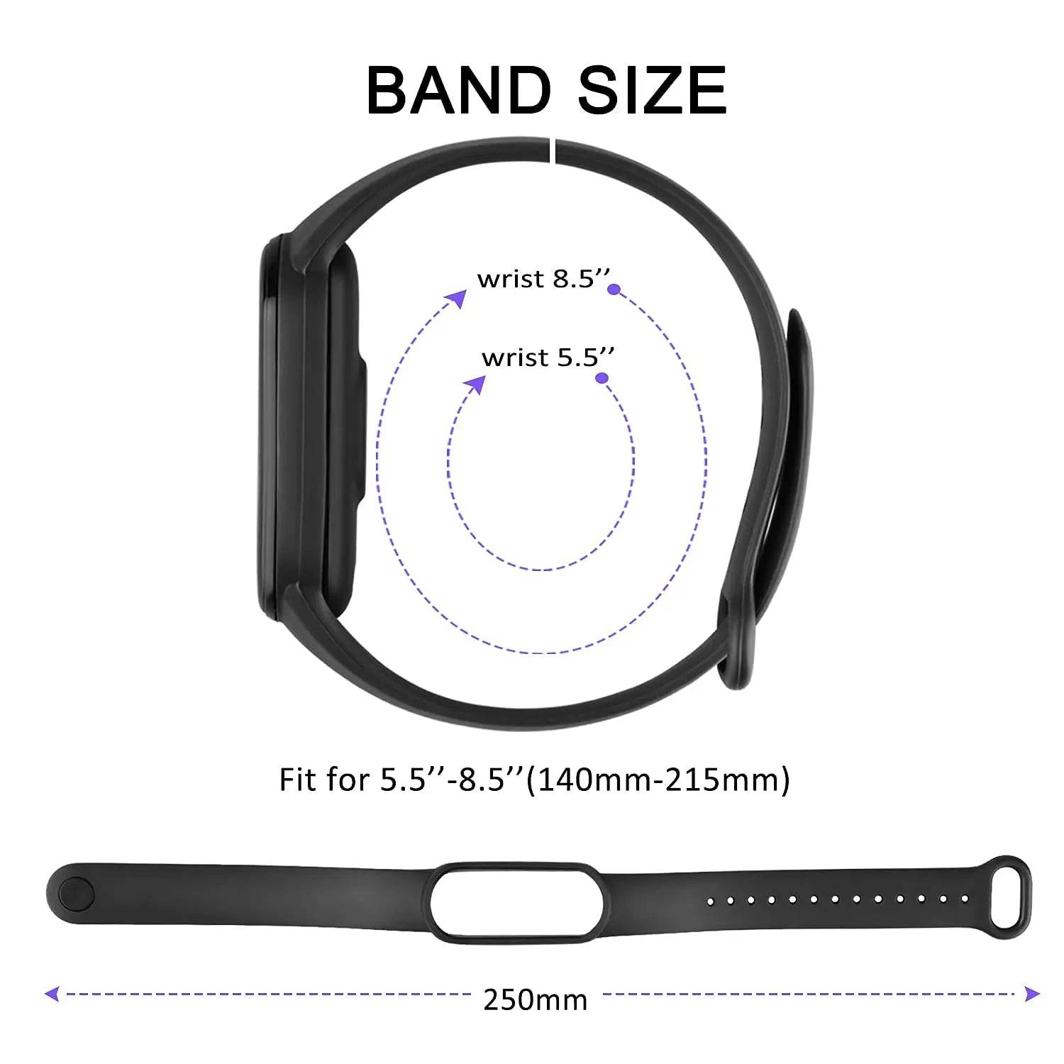 Brățară din Silicon pentru Xiaomi Mi Band 3 4 5 6 7 - Venduqo