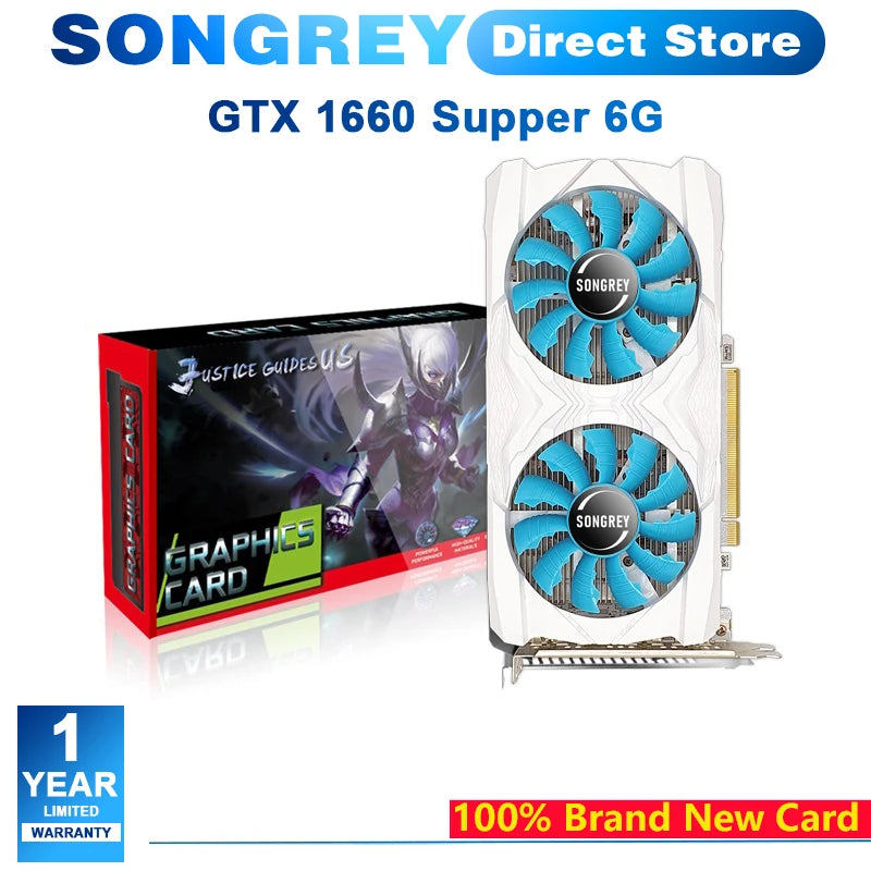 SONGREY GTX 1660 Super - Placă video pentru gaming 6GB GDDR6