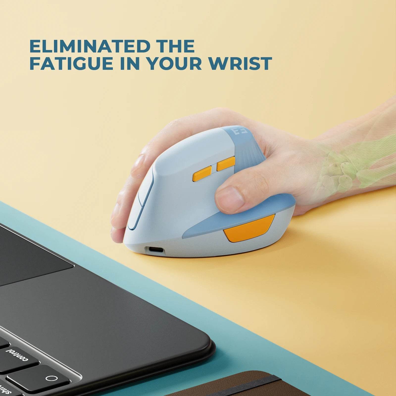 Mouse Vertical Wireless Seenda Tip C Ergonomic - Venduqo