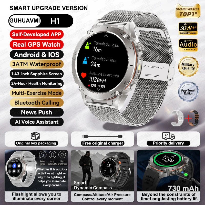 GPS Smartwatch for Adventurers - 1.43" AMOLED Waterproof