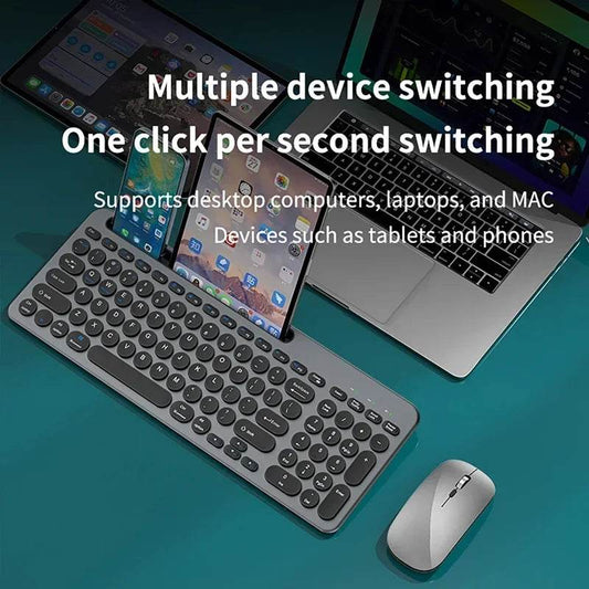Set Tastatură și Mouse Wireless 2.4G, Bluetooth, Reîncărcabil - Venduqo
