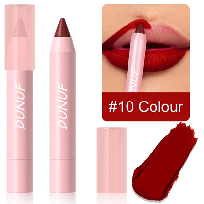 DUNUF Creion de buze Waterproof Sexy Red Nude Purple Matte