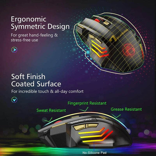 Mouse Bluetooth Reîncărcabil Ergonomic pentru Gaming 5500 DPI - Venduqo