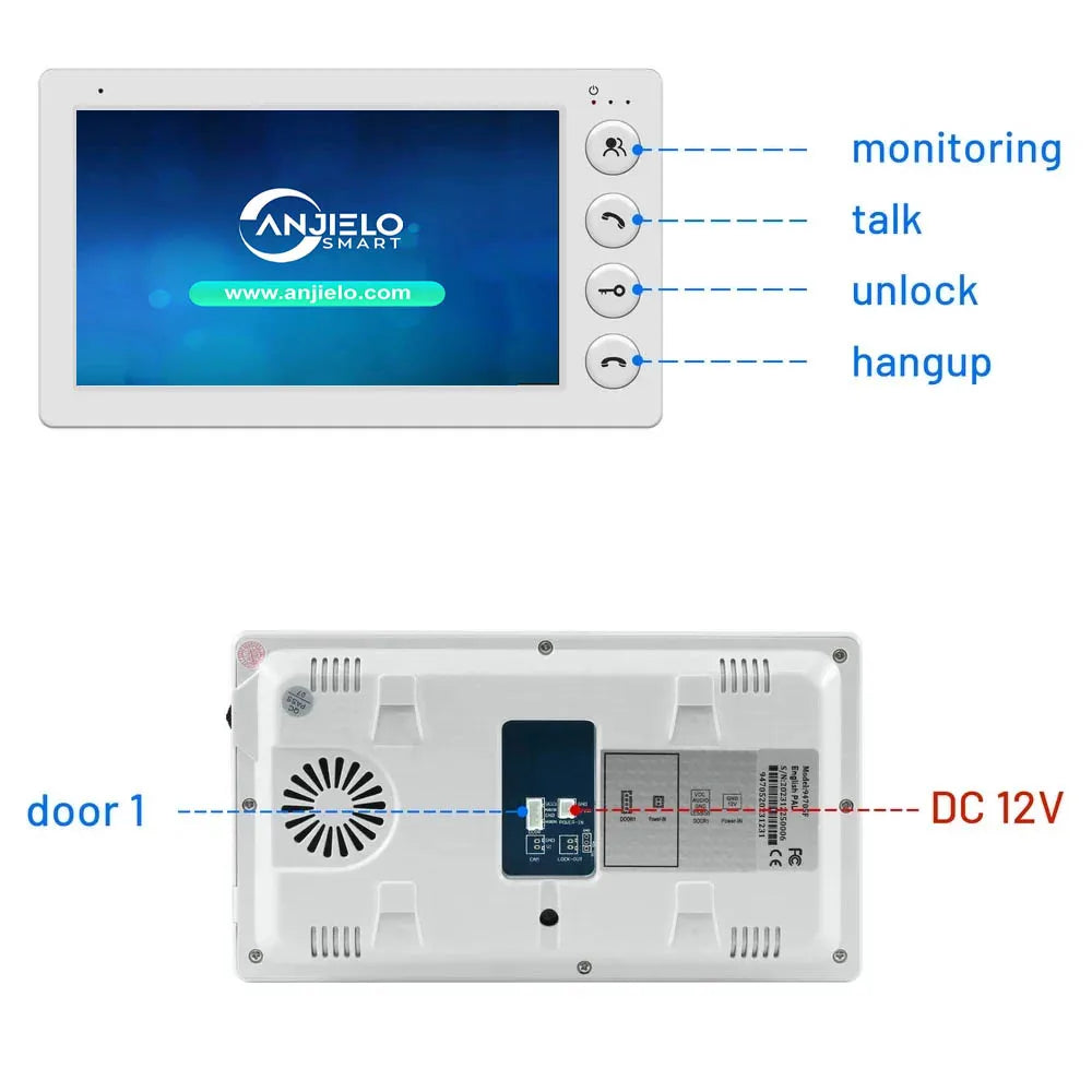 Sistem Video Intercom 7 Inch - Sonerie Metalică Rezistentă la Apă