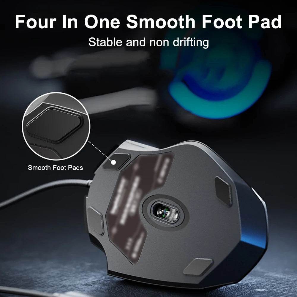 Mouse USB Cablat 7200DPI Ergonomic cu 6 Butoane - Venduqo