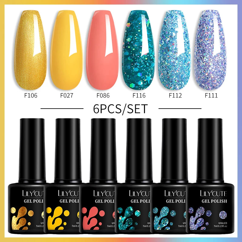 Set 6 Piese Oja Gel 7ml Brown LILYCUTE pentru Manichiură