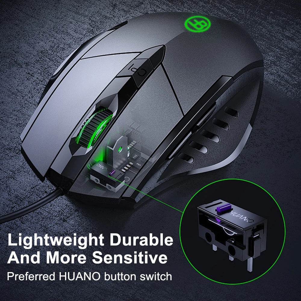 Mouse USB Cablat 7200DPI Ergonomic cu 6 Butoane - Venduqo