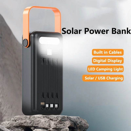 Bancă de Alimentare Solară 50000mAh cu Cablu Integrat - Venduqo