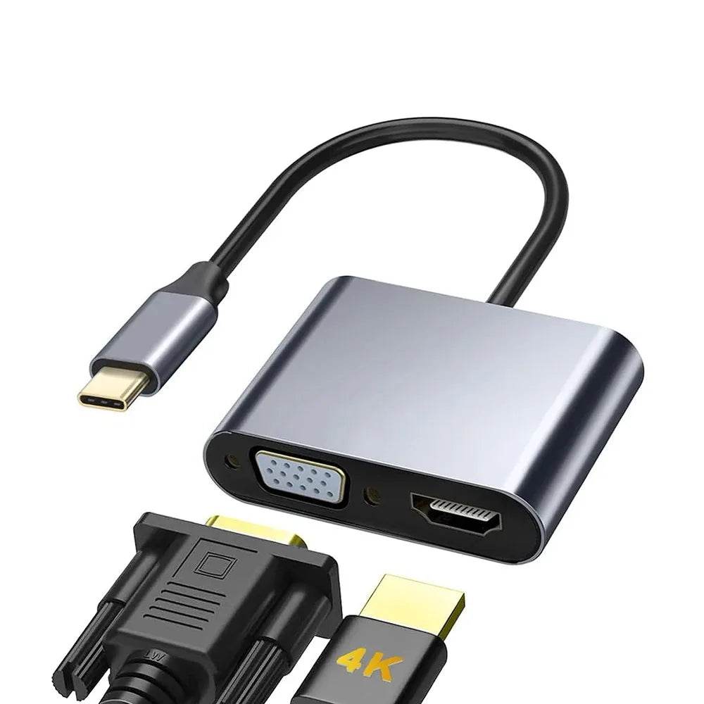 USB C Docking Station cu 4K HDMI și VGA pentru Laptopuri - Venduqo