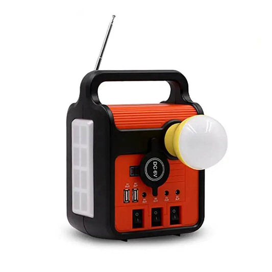 Kit Generare Energie Solară 25W cu Panou, Lămpi LED și Radio - Venduqo